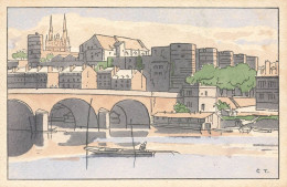 Angers * CPA Illustrateur C.T. * N°1 * Pont De La Basse Chaîne Et Château - Angers