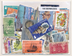 Offer   Lot Stamp - Paqueteria -  Bermuda 100 Sellos Diferentes  (Mixed Condit - Vrac (max 999 Timbres)