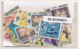 Offer   Lot Stamp - Paqueteria -  Borneo 50 Sellos Diferentes  (Mixed Conditio - Vrac (max 999 Timbres)