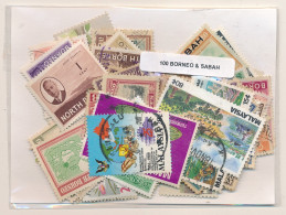 Offer   Lot Stamp - Paqueteria -  Borneo 100 Sellos Diferentes Y Sabah  (Mixed - Vrac (max 999 Timbres)