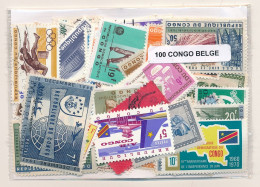 Offer   Lot Stamp - Paqueteria -  Congo Belga 100 Sellos Diferentes  (Mixed Co - Vrac (max 999 Timbres)