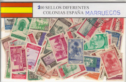 Offer   Lot Stamp - Paqueteria -  Colonias Españolas / Marruecos 100 Sellos Di - Vrac (max 999 Timbres)