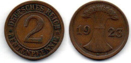 MA 22507  /  Allemagne - Deutschland - Germany 2 Rentenpfennig 1923 D TTB - 2 Renten- & 2 Reichspfennig