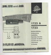 FLEISCHMANN-HO"Instruction De Service 1723 A-1723"wagons"locomotive"train"chemin De Fer"rail"en Allemand"Germany - Francese