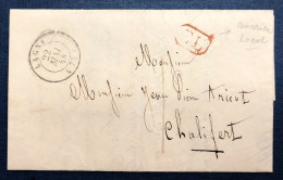 France, TAD LAGNY (73) 22.5.1844 + Griffe CL Sur Lettre - (N647) - 1801-1848: Précurseurs XIX