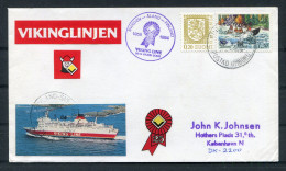 1984 Aland Finland Sweden Vikinglinjen M/S VIKING SONG "Postad Omboard" Ship Cover - Storia Postale