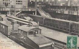 PARIS GARE D'ORSAY LOCOMOTIVE ELECTRIQUE 1908 - Stations, Underground