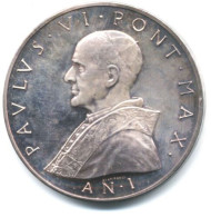 PAOLO VI 1963 ANNO I IN NOMINE DOMINI MEDAGLIA ARGENTO ANNUALE - Firma's