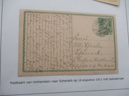 Collection Spécialisée Autriche Italie K.U.K. Monarchie Hohlenstein Vers Schoneck 14/8/1911 - Cartas & Documentos