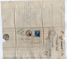 TB 4163 - 1864 - LAC - Lettre - Banque J.B. DARLON Aîné à SAVERNE Pour Mrs Les Administrateurs Des Mines De BOUXWILLER - 1849-1876: Classic Period