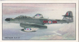 3 Meteor NFII Fighter - Modern British Aircraft 1953 - Beaulah Tea -  Trade Card - Churchman