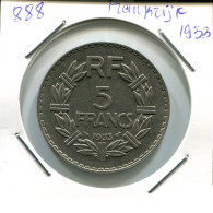 5 FRANCS 1933 FRANKREICH FRANCE Französisch Münze #AN379.D - 5 Francs