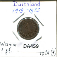 1 RENTENPFENNIG 1931 F ALEMANIA Moneda GERMANY #DA459.2.E - 1 Rentenpfennig & 1 Reichspfennig