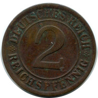 2 REICHSPFENNIG 1924 A ALLEMAGNE Pièce GERMANY #DA780.F - 2 Rentenpfennig & 2 Reichspfennig