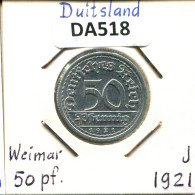 50 PFENNIG 1921 J ALEMANIA Moneda GERMANY #DA518.2.E - 50 Rentenpfennig & 50 Reichspfennig