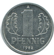 1 PFENNIG 1982 A DDR EAST DEUTSCHLAND Münze GERMANY #AE045.D - 1 Pfennig