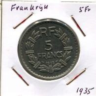 5 FRANCS 1935 FRANCE Pièce Française #AM620.F - 5 Francs