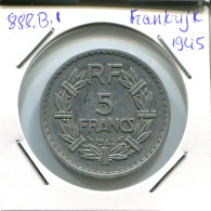 5 FRANCS 1945 FRANCIA FRANCE Moneda #AN382.E - 5 Francs