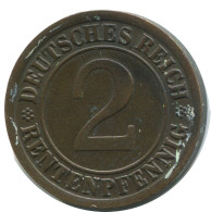 2 RENTENPFENNIG 1924 J GERMANY Coin #AD463.9.U - 2 Rentenpfennig & 2 Reichspfennig