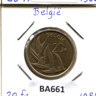 20 FRANCS 1981 DUTCH Text BELGIQUE BELGIUM Pièce #BA661.F - 20 Francs