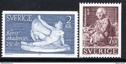 SWEDEN 1985 Academy Of Arts MNH / **.  Michel 1347-48 - Unused Stamps