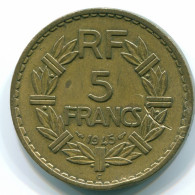 5 FRANCS 1945 FRANKREICH COLONIAL FOR USE IN AFRICA Lavrillier VF+ #FR1019.29.D - 5 Francs