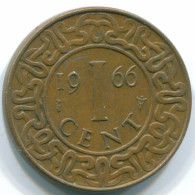 1 CENT 1966 SURINAME Netherlands Bronze Fish Colonial Coin #S10932.U - Surinam 1975 - ...
