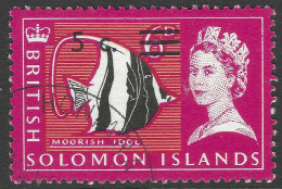 British Solomon Islands. 1966-67 New Currency Surcharges. 5c On 6d Used. Sideways Block CA W/M SG 139B - Salomonen (...-1978)