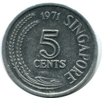 5 CENTS 1971 SINGAPUR SINGAPORE Münze #AR169.D - Singapur