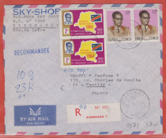 CONGO LETTRE RECOMMANDEE DE 1971 DE KINSHASA POUR NEUILLY FRANCE - Lettres & Documents