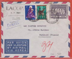 CONGO LETTRE PAR AVION DE 1960 DE LEOPOLDVILLE POUR PARIS FRANCE - Lettres & Documents