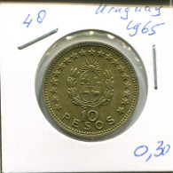 10 PESOS 1965 URUGUAY Moneda #AR482.E - Uruguay