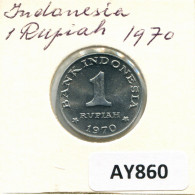 1 RUPIAH 1970 INDONESISCH INDONESIA Münze #AY860.D - Indonésie