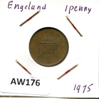 NEW PENNY 1975 UK GBAN BRETAÑA GREAT BRITAIN Moneda #AW176.E - 1 Penny & 1 New Penny