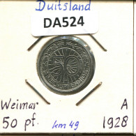 50 REICHSPFENNIG 1928 A GERMANY Coin #DA524.2.U - 50 Rentenpfennig & 50 Reichspfennig