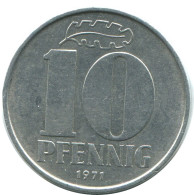 10 PFENNIG 1971 A DDR EAST GERMANY Coin #AE097.U - 10 Pfennig
