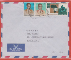 CONGO LETTRE PAR AVION DE 1969 DE KINSHASA POUR NEUILLY FRANCE - Briefe U. Dokumente