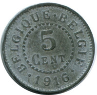 5 CENTIMES 1916 BELGIEN BELGIUM Münze #AW964.D - 5 Cents