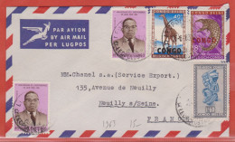 CONGO LETTRE PAR AVION DE 1963 DE LEOPOLDVILLE POUR NEUILLY FRANCE - Lettres & Documents