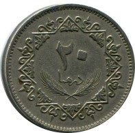 20 DIRHAMS 1975 LIBYE LIBYA Islamique Pièce #AP531.F - Libië