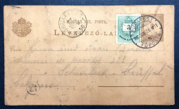 Hongrie - Entier Carte Postale + Complément De Budapest 26.1.1896 - (N706) - Postwaardestukken