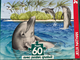 PUZZLE NATHAN 60 Pièces - LES DAUPHINS - Format 26x36 Cm - TB ETAT - Puzzle Games