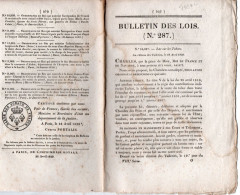 BULLETIN DES LOIS - N° 287 - LOI SUR LES TABACS -AU CHATEAU DES TUILERIES 19 AVRIL 1829- PAGE 257 A 272 - Decrees & Laws