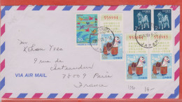 JAPON LETTRE PAR AVION DE 1990 DE HIGASHINADA POUR PARIS FRANCE - Briefe U. Dokumente