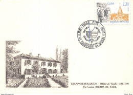 CRAPONNE-sur- ARZON (43) L'Hôtel De Vinols Par Gaston JOURDA DE VAUX - Cachet Des Mille Ans - Édition Spéciale - Craponne Sur Arzon