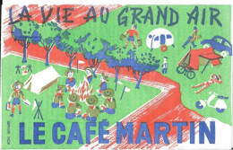 BUVARD Café MARTIN ''la Vie Au Grand Air'' Scouts Camping Scooter Caravane Auto - Coffee & Tea