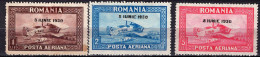 S2452 - ROMANIA ROUMANIE AERIENNE Yv N°4/6 * FIL. LIGNES HORIZONTALES - Ongebruikt