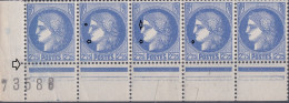 V8636 Variétés :  N° 374 Type Cérès Perles Absentes Et Défaut D'essuyage Tenant à Normal Dans Une Bande De 5 ** - Unused Stamps