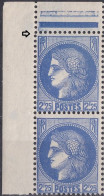 V8637 Variétés :  N° 374 Type Cérès Timbre Plus Petit Tenant à Normal ** - Unused Stamps