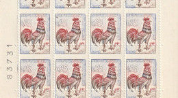 N°1331, Coq, 25c : Piquage à Cheval En Bloc De Huit,  Avec Numéro De Carnet - Ongebruikt